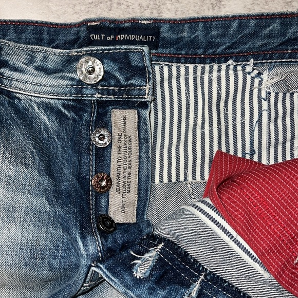 Cult of Individuality Jeans: 33Wx34L, Light Blue with white rips. - Picture 6 of 6